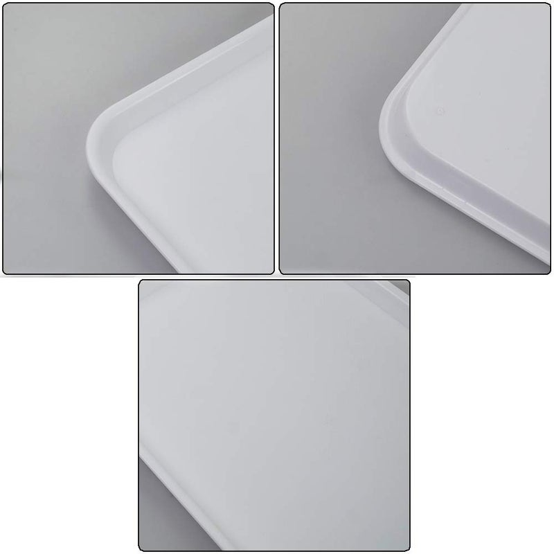 Gloreen Rectangular Fast Food Tray, Cafe Standard Cafeteria Serving Trays, 17.2"X13.5", Set of 4(White) - Image 5